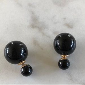 New Black Double Sided Earrings